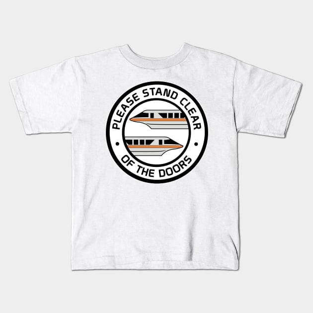 MonorailStandClearOrange Kids T-Shirt by WdwRetro